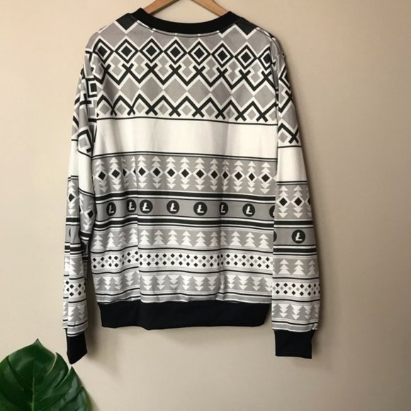 Litecoin Ugly Holiday Sweater Pullover Men's Size 2XL Gray NWOT - Picture 4 of 8